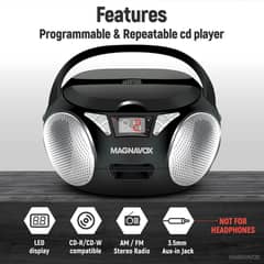 Magnavox Stereo boombox with Bluetooth CD CD-R/CD-RW AM/FM Radio AUX