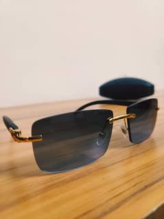 Made in Italy Luxury Rimless Sunglasses – Gold Finish | Unisex Fashion
