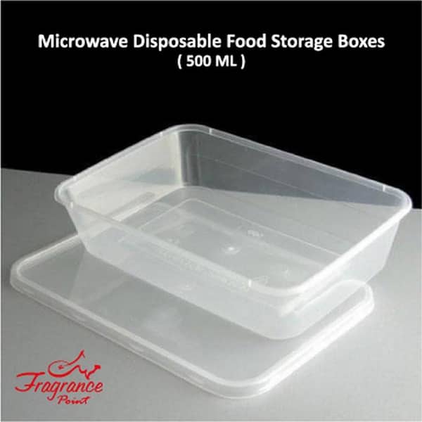 Set of 10 Clear 500 ML Plastic Food Storage Boxes for Microwave and Freezer Use