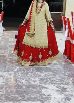Bridal dress … skin shirt and red lehanga|