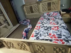 3 single bed with mirror dressing