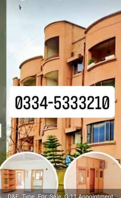 G11/3 ibne sina road D type flat For Rent second floor family bachelor's
