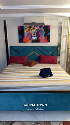 Bed with spring mattress