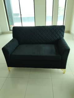 customize made black velvet sofa