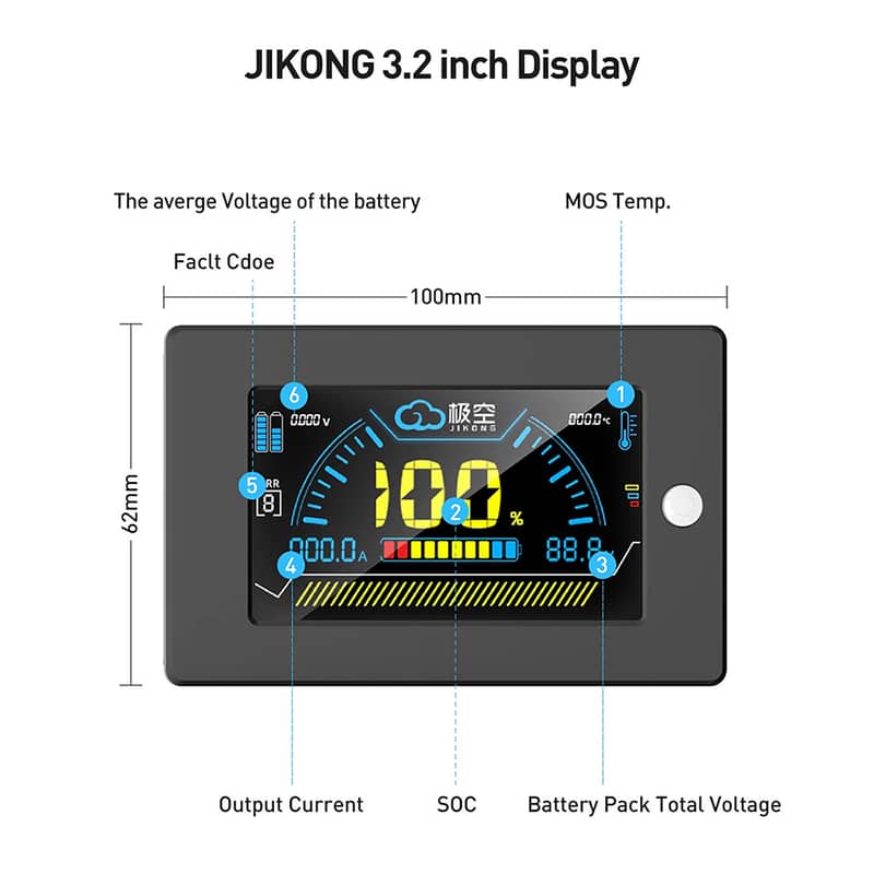 JK BMS Display 3.2 Inch LCD Display For Smart BMS JK LCD 2