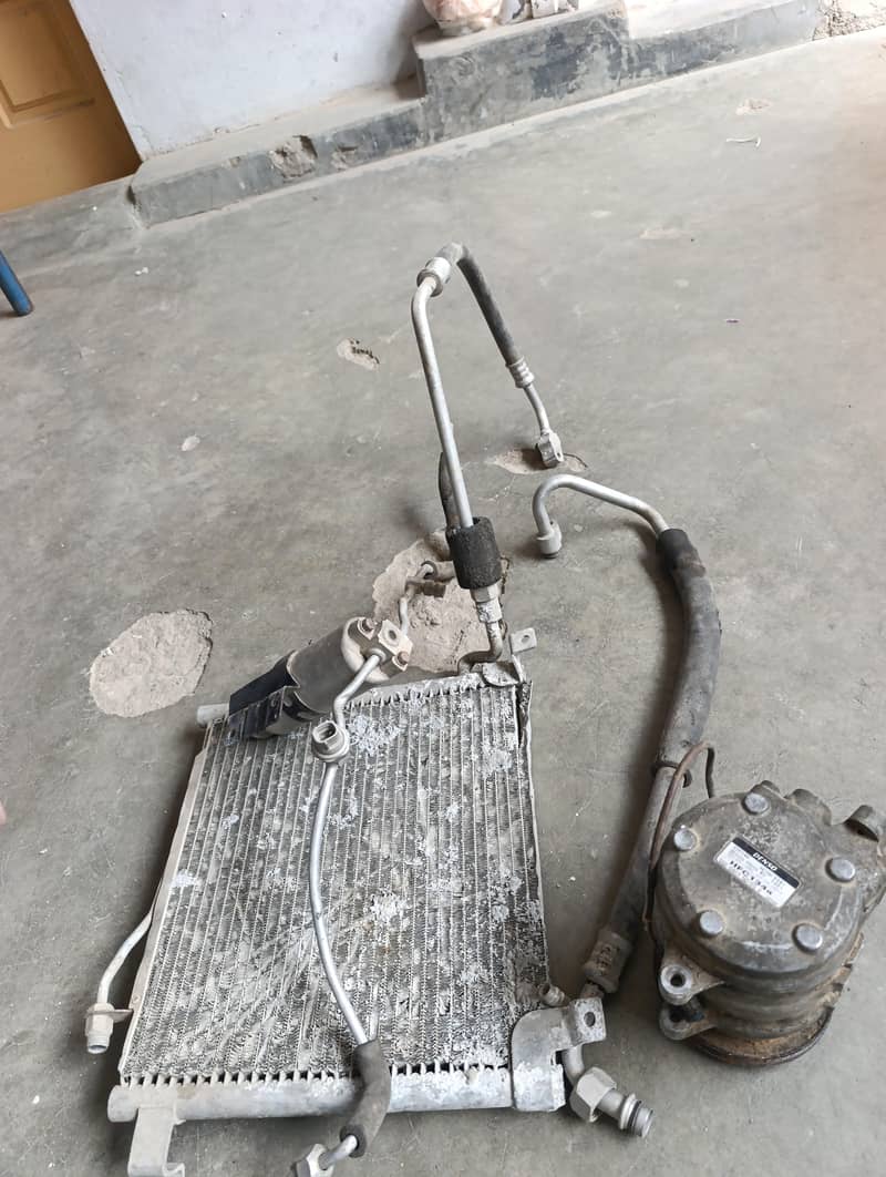 ac compressor and radiator and pipe lines 0
