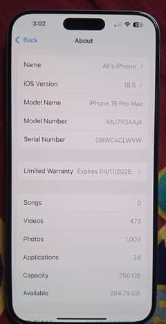 IPHONE 15 PROMAX 256GB Non PTA