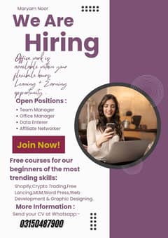 Just 5 seats. Need staff for work as part time
