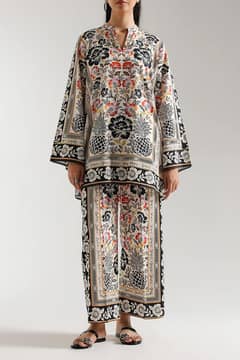 Stitched 2 piece printed shirt and printed trouser