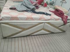 bed set for sale. white velvet. bed,side tables,dressing table.