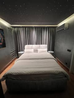 one bed brand new fully furnished star like theme available for rent in qaid commercial bahria town Lahore