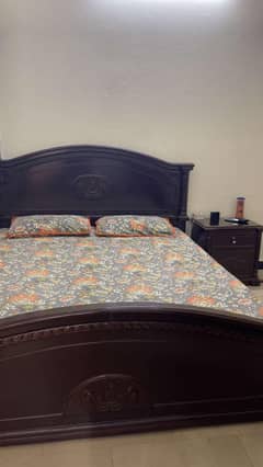 Wooden Double Bed without Mattress
