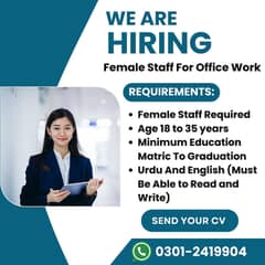 Requirement for Female Staff