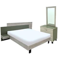 King size Stylish Bed with side Table(unused) Brand-Habbit Furniture