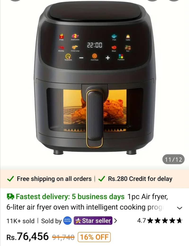 6L Capacity Touchscreen Air Fryer with Large Color Display 1