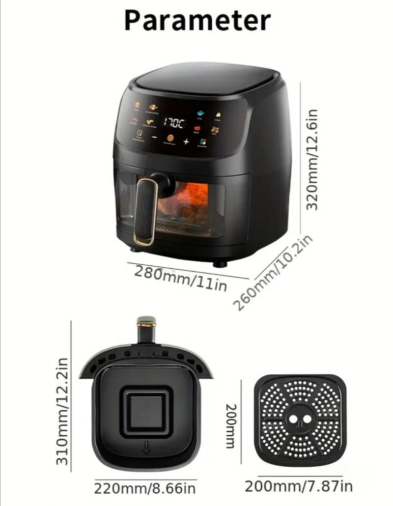 6L Capacity Touchscreen Air Fryer with Large Color Display 2