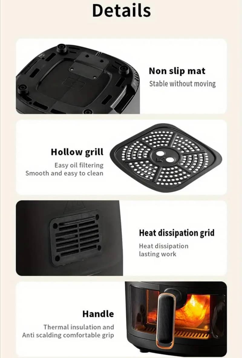 6L Capacity Touchscreen Air Fryer with Large Color Display 4