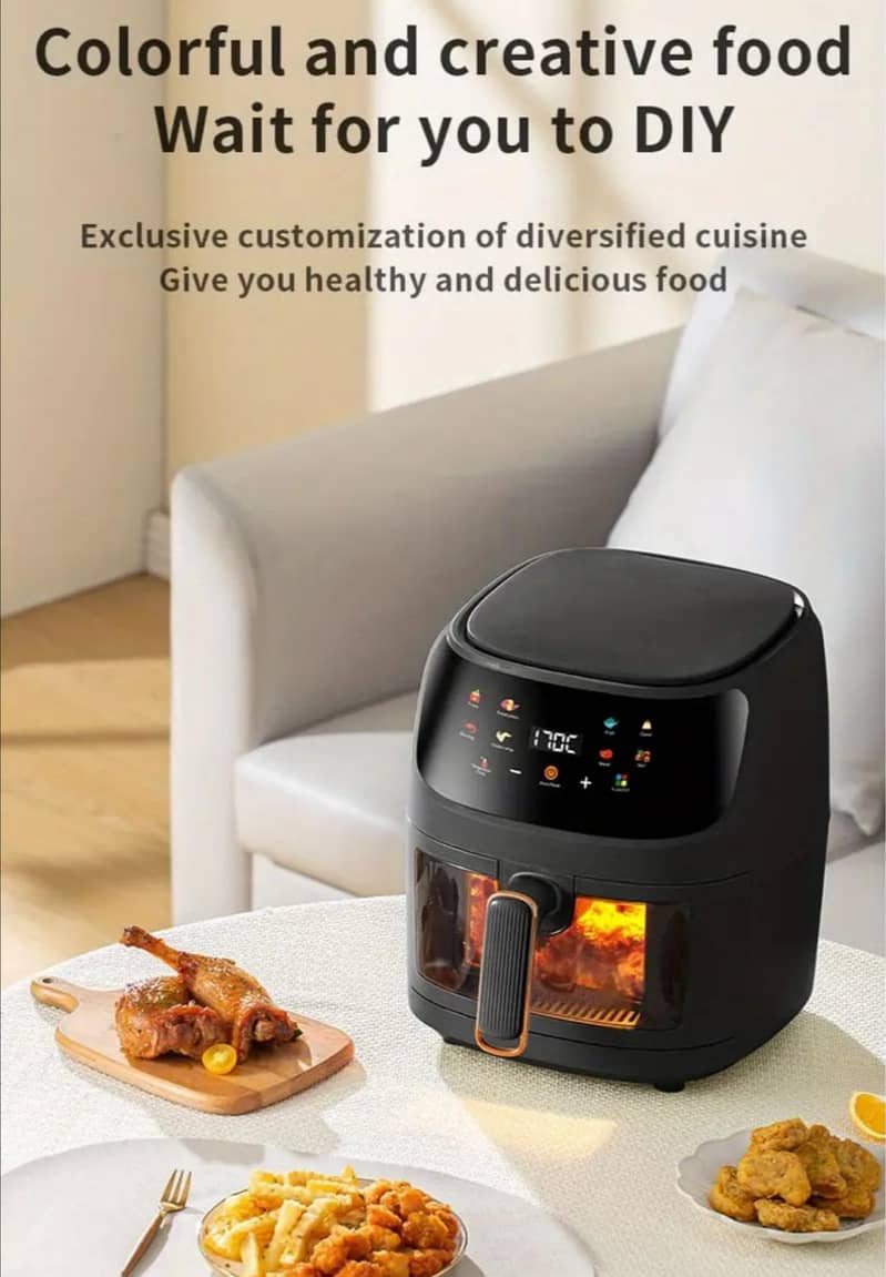 6L Capacity Touchscreen Air Fryer with Large Color Display 7