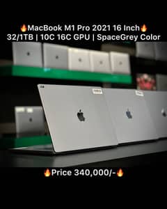 Macbook M1 Pro 16 Inch 32/1TB 2021 Best Price in Pakistan | 16GB 512GB