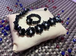 HANDMADE CLASSIC BLACK BRCELLET WITH RING