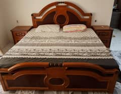 pure kikar wood bed for sale with 2 sitters sofa.