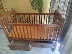 Baby Cot with mattress - Wood