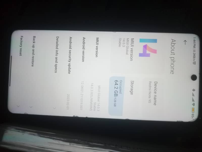 Redmi note 9s 10/10 condition with box 1