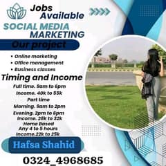 online work and office work available for males and females