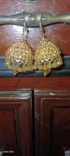 golden earrings fancy style