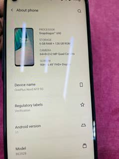 ONE PLUS NORD N10 5G CONDITION 10/10 SNAP DARGON PROCESSOR
