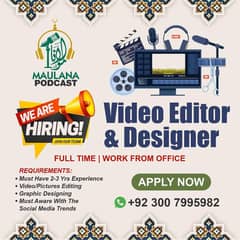 YouTube Video Editor & Graphics Designer (2-3 Years Experience)