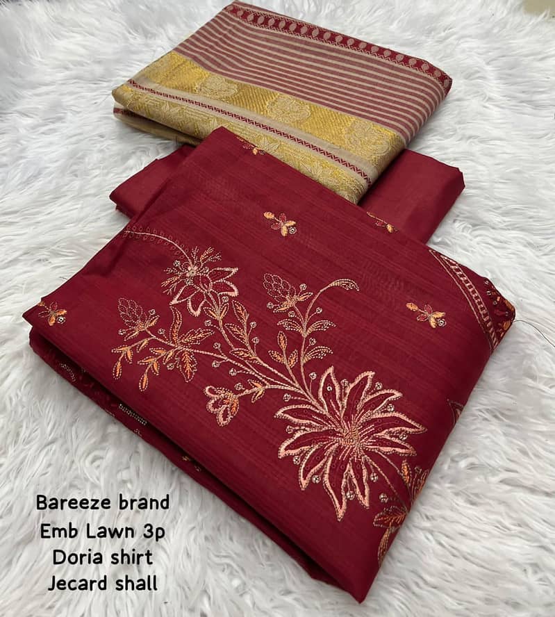 Emb Lawn collection 3pc suit order now inbox 1
