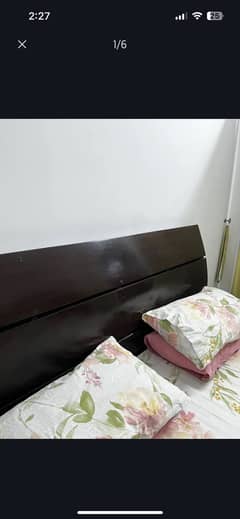 King Sized Bed With mattress and side table