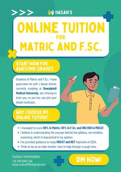 Online tuition for Matric and F. Sc. students