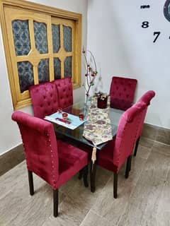 6 seater velvet dinning table