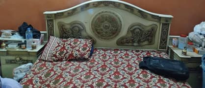 dico wooden bed set available for sale beige colour