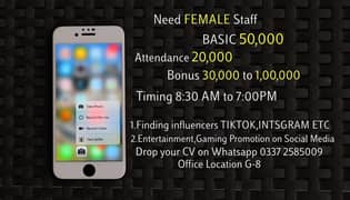 Need Female Salary 70,000