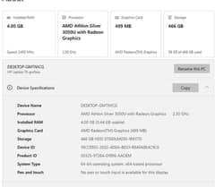 HP Laptop | AMD Athlon Silver | 4GB RAM | 466GB HDD | Great Condition|