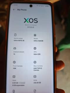 infinix note 30 gaming processor g99 full box charger condition 10 by