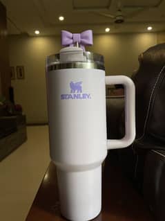 Stanley Tumbler Bottle Purple Colour with Straw cover Bow
