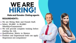 Job Opportunity – Male & Female Staff Required!