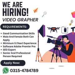 Video Grapher - Male & Female Jobs - Office work