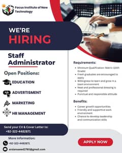Hiring staff Administrator