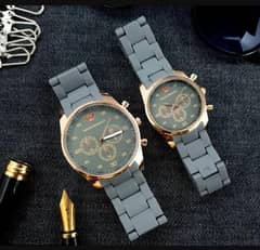 2 pieces unisex stainless steal chronograph couple watches free del