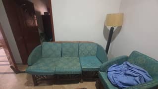 cane sofa set with table