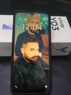vivo y03 4+4 64 with box   contect nbr 03271274530