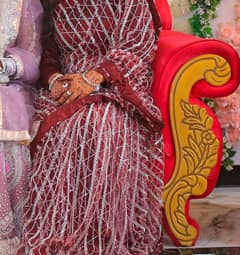 net heavy pearls and siqvence saree