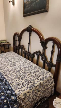 Real Sheesham + Metal Headboard