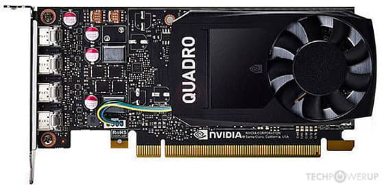 NVIDIA Quadro P1000 professional graphics card with 4GB of GDDR5 4