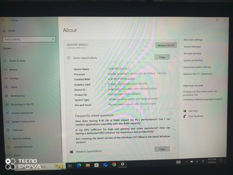 Dell Latitude 5290 2in1, 8 256 core i5 8th gen with touch screen 2